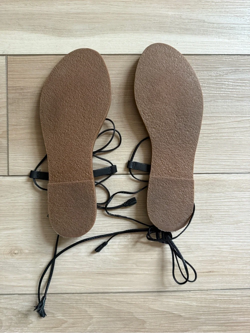 NWOT Madewell Black Lace-Up Sandals 9.5 - Picture 7 of 7
